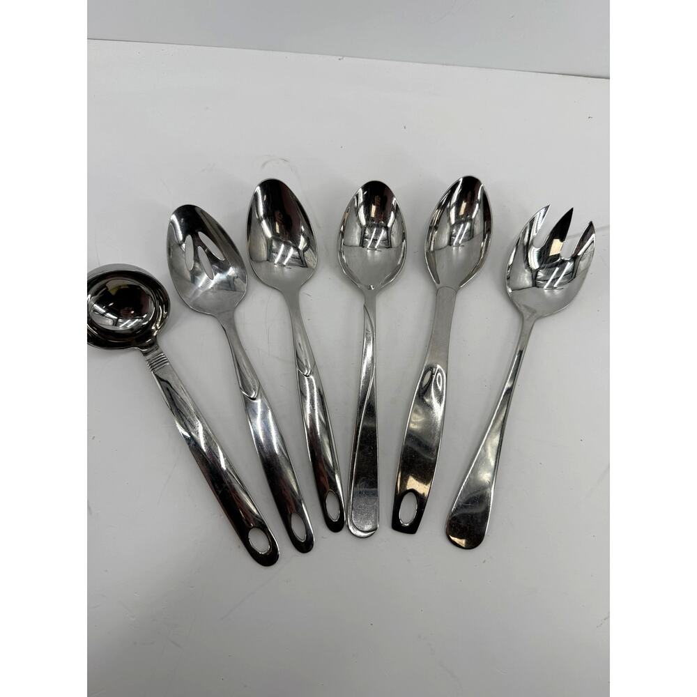 Oneida Dansk Serving Utensils Mixed Lot Of 6 Stainless Steel Modern Flatware